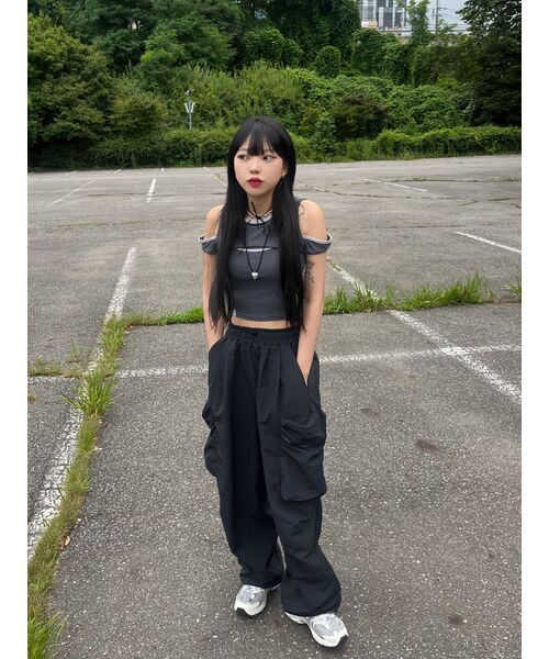 DEAR,ME（ディアミー）の「ストリングバンディングポケットパンツ[ブラック]（スウェットパンツ・レディース・その他・L/2XL/XL/S/M）」の14枚目の写真
