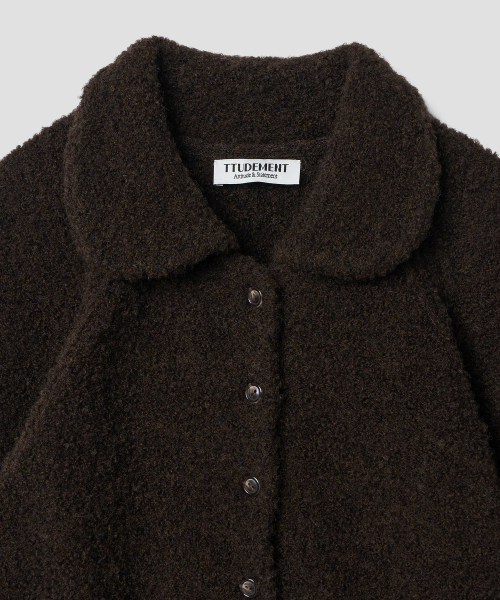TTUDEMENT(トュードメント)の「BOUCLE COLLAR KNIT JACKET BROWN(その他アウター・レディース・その他・FREE)」の3枚目の写真