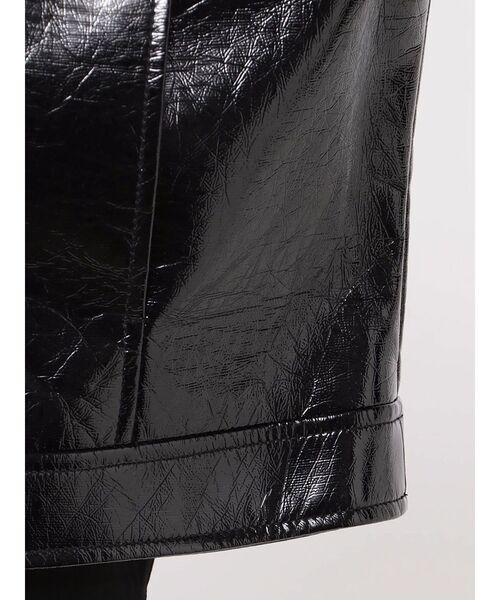 GYDA（ジェイダ）の「Symmetry GYDA EMBOSSパテントフェイクレザーショートジャケット（ライダースジャケット・レディース・ブラック/オフホワイト・FREE）」の22枚目の写真