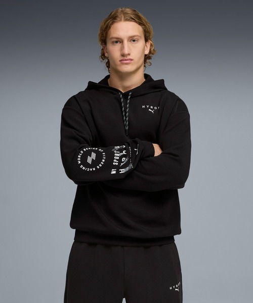 PUMA(プーマ)の「PUMA プーマ メンズ トレーニング PUMA x HYROX クラウドスパン フーディ M PUMA X(パーカー・メンズ・ブラック/ライトグレー・MEDIUM/SMALL/X-LARGE/LARGE)」の2枚目の写真