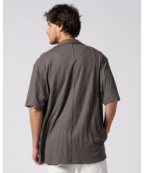 wjk（ダヴルジェイケイ）の「ex.comfy wool open collar shirt（シャツ/ブラウス・メンズ・グレー/ブラック・SMALL/MEDIUM/LARGE/X-LARGE）」の5枚目の写真