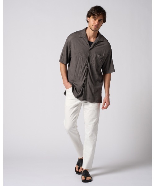 wjk（ダヴルジェイケイ）の「ex.comfy wool open collar shirt（シャツ/ブラウス・メンズ・グレー/ブラック・SMALL/MEDIUM/LARGE/X-LARGE）」の18枚目の写真