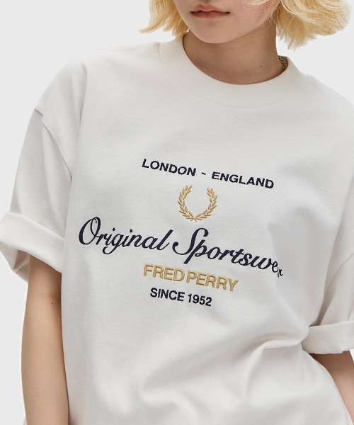 FRED PERRY フレッドペリー/レーストップカットソー/オフホワイト/Aランク/81【中古】 中古・古着通販】FRED PERRY (フレッドペリー) 刺繍リンガーTシャツ