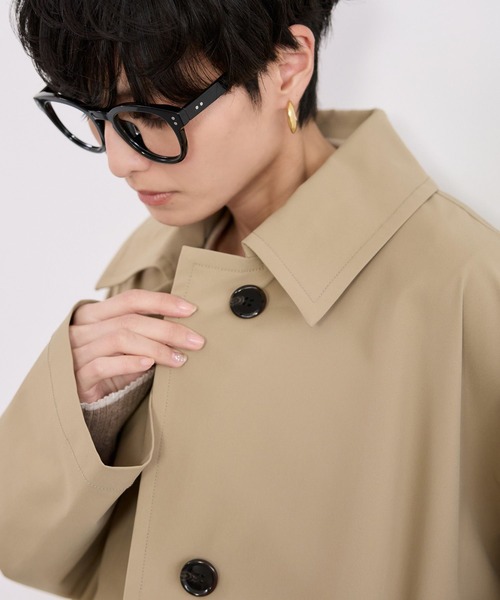 BARNYARDSTORM（バンヤードストーム）の「BARNYARDSTORM / ステンカラーテントコート【撥水】【JAPAN FABRIC】（ステンカラーコート・レディース・ベージュ/キャメル・1/0）」の3枚目の写真
