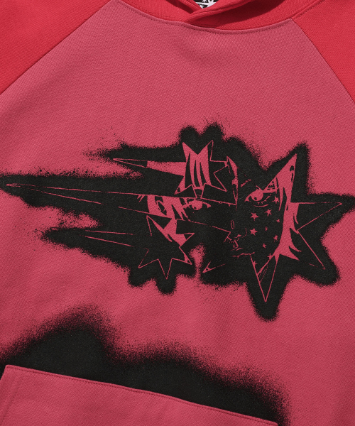 NICE GHOST CLUB(ナイスゴーストクラブ)の「SPRAY ANIME HOODIE_RED(NG2ESUM413A)(パーカー・レディース・レッド・M/S/L)」の5枚目の写真