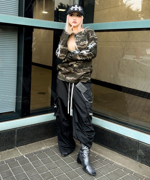 A‘gem 9(エージェムナイン)の「A'GEM/9 × .kom 『A'GEM/9/エージェムナイン』 ビンテージサーマルヘンリーロングスリーブ(Tシャツ/カットソー・レディース・カモフラージュ/グレー・FREE)」の9枚目の写真