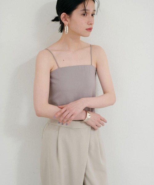 LARUTA（ラルータ）の「【LARUTA】カップ付きレーヨンポンチキャミ（キャミソール・レディース・ライトグレー/ベージュ/オフホワイト/ブラック・FREE）」の14枚目の写真
