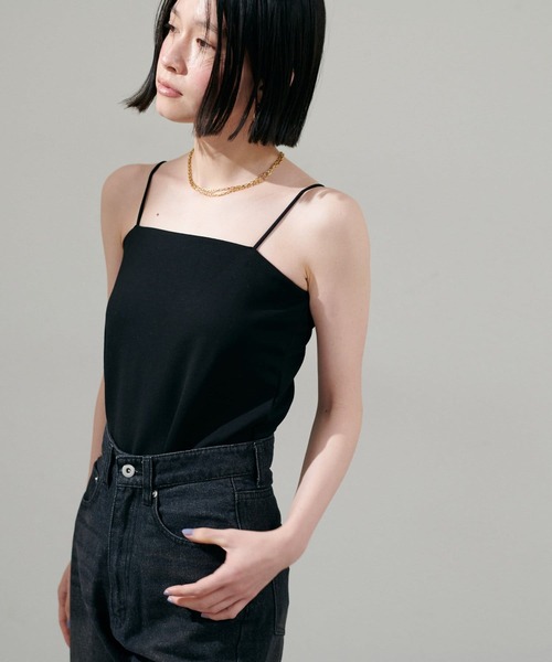 LARUTA（ラルータ）の「【LARUTA】カップ付きレーヨンポンチキャミ（キャミソール・レディース・ライトグレー/ベージュ/オフホワイト/ブラック・FREE）」の10枚目の写真