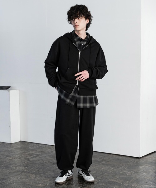 Rocky Monroe(ロッキーモンロー)の「裏毛ワイドイージースウェットパンツ(スウェットパンツ・メンズ・アッシュ/ブラック/ネイビー/グレー・XL/M/L)」の13枚目の写真