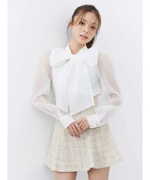 MERCURYDUO | オーガンジービッグボウタイブラウス(シャツ/ブラウス)