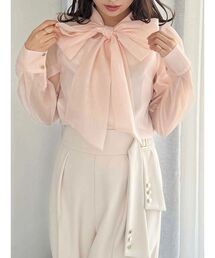 MERCURYDUO | オーガンジービッグボウタイブラウス(シャツ/ブラウス)