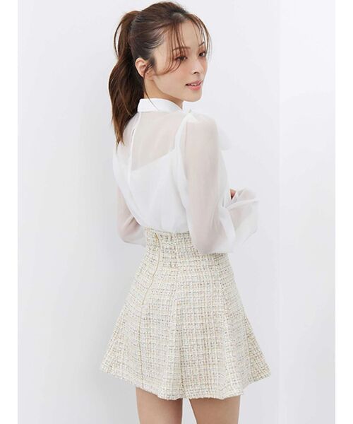 MERCURYDUO（マーキュリーデュオ）の「オーガンジービッグボウタイブラウス（シャツ/ブラウス・レディース・オフホワイト/ピンク/ライトグレー・FREE）」の19枚目の写真