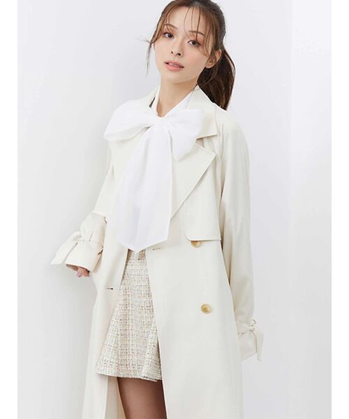 MERCURYDUO（マーキュリーデュオ）の「オーガンジービッグボウタイブラウス（シャツ/ブラウス・レディース・オフホワイト/ピンク・FREE）」の4枚目の写真