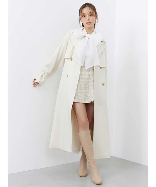 MERCURYDUO（マーキュリーデュオ）の「オーガンジービッグボウタイブラウス（シャツ/ブラウス・レディース・オフホワイト/ピンク・FREE）」の6枚目の写真