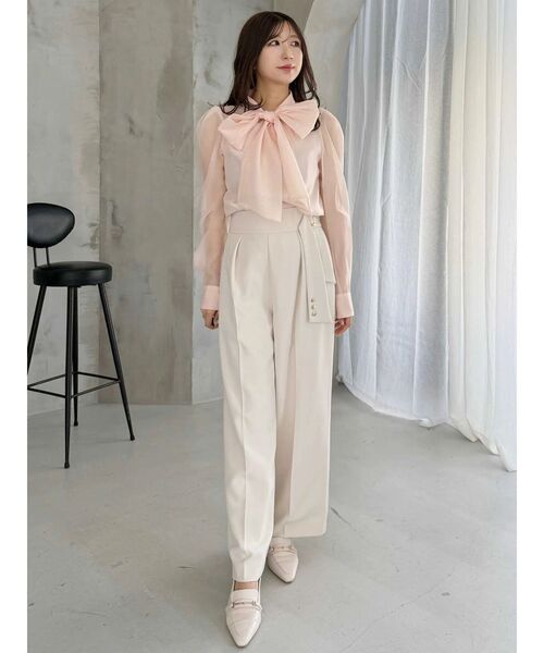 MERCURYDUO（マーキュリーデュオ）の「オーガンジービッグボウタイブラウス（シャツ/ブラウス・レディース・オフホワイト/ピンク・FREE）」の13枚目の写真