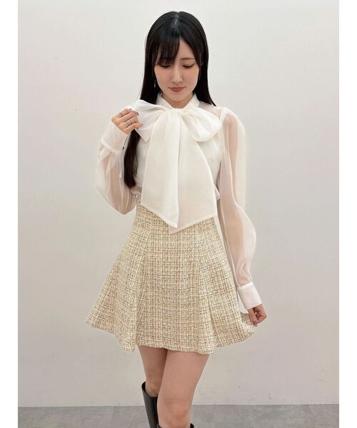 MERCURYDUO（マーキュリーデュオ）の「オーガンジービッグボウタイブラウス（シャツ/ブラウス・レディース・オフホワイト/ピンク・FREE）」の18枚目の写真