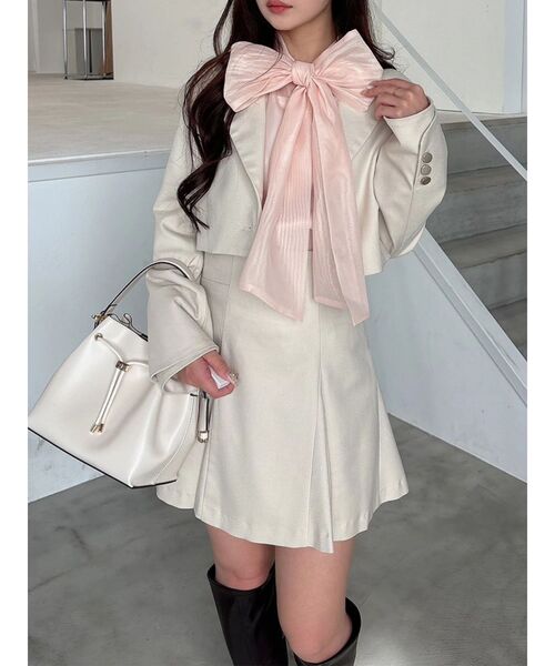 MERCURYDUO（マーキュリーデュオ）の「オーガンジービッグボウタイブラウス（シャツ/ブラウス・レディース・オフホワイト/ピンク・FREE）」の22枚目の写真