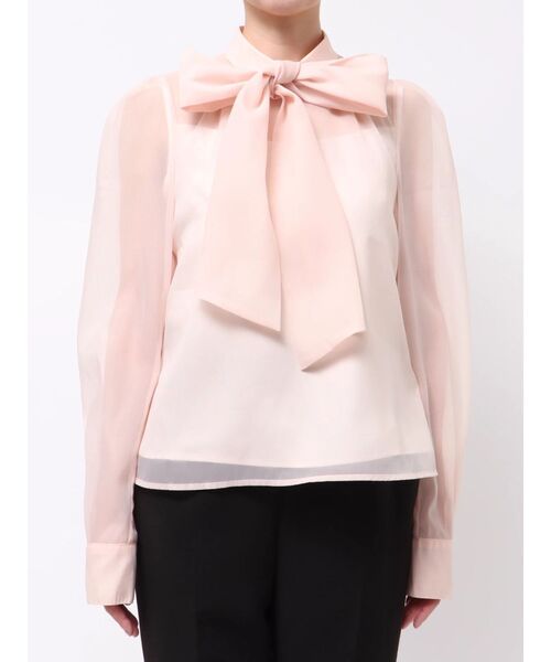 MERCURYDUO（マーキュリーデュオ）の「オーガンジービッグボウタイブラウス（シャツ/ブラウス・レディース・オフホワイト/ピンク/ライトグレー・FREE）」の7枚目の写真