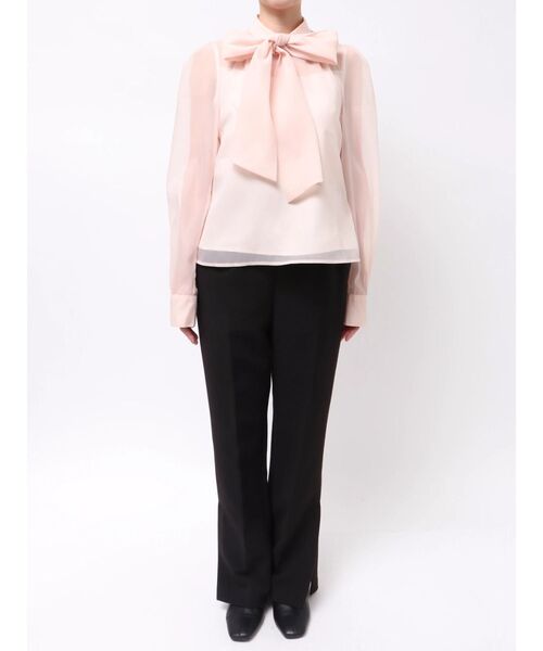 MERCURYDUO（マーキュリーデュオ）の「オーガンジービッグボウタイブラウス（シャツ/ブラウス・レディース・オフホワイト/ピンク/ライトグレー・FREE）」の14枚目の写真