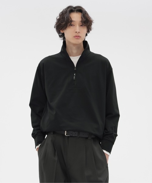 MARGARET HOWELL(マーガレットハウエル)の「HIGHDENCE POLYESTER JERSEY(Tシャツ/カットソー・メンズ・オリーブ/ブラック・MEDIUM/LARGE)」の2枚目の写真