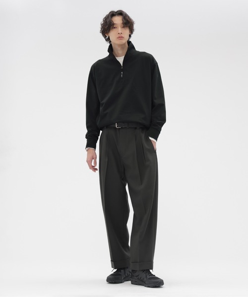 MARGARET HOWELL(マーガレットハウエル)の「HIGHDENCE POLYESTER JERSEY(Tシャツ/カットソー・メンズ・オリーブ/ブラック・MEDIUM/LARGE)」の3枚目の写真