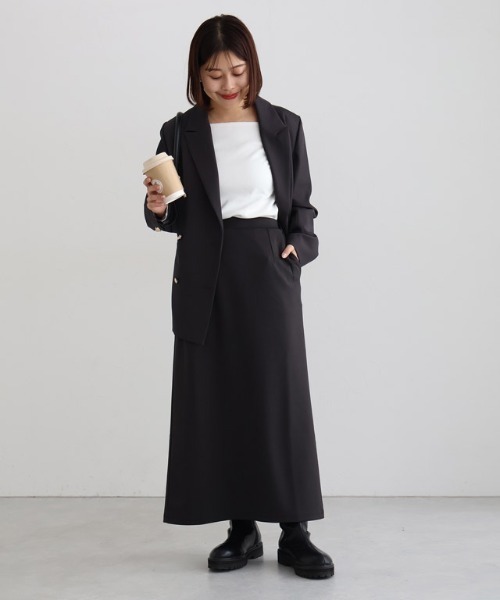 Pierrot（ピエロ）の「ストレスフリーな着心地ストレッチIラインスカート（スカート・レディース・ブラック/モカ/チャコール/グレイッシュベージュ・L/M/S/PL/PM/PS/TL/TM）」の6枚目の写真