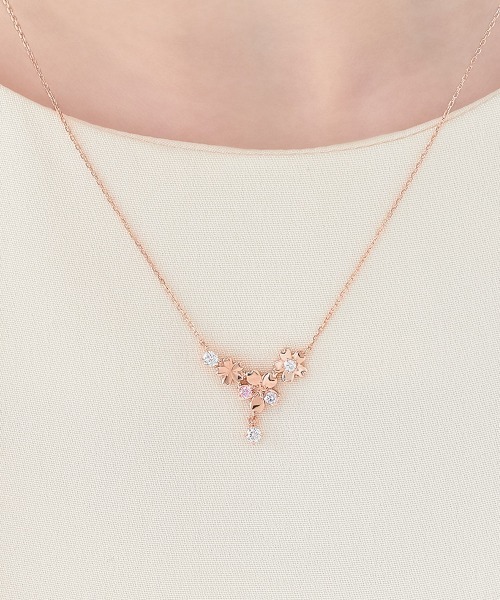 Canal 4℃（カナルヨンドシー）の「【SAKURA Collction】シルバー ネックレス 2本セット（ネックレス・レディース・ピンクゴールド・FREE）」の9枚目の写真