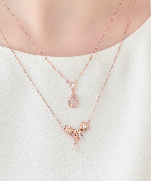 Canal 4℃（カナルヨンドシー）の「【SAKURA Collction】シルバー ネックレス 2本セット（ネックレス・レディース・ピンクゴールド・FREE）」の11枚目の写真