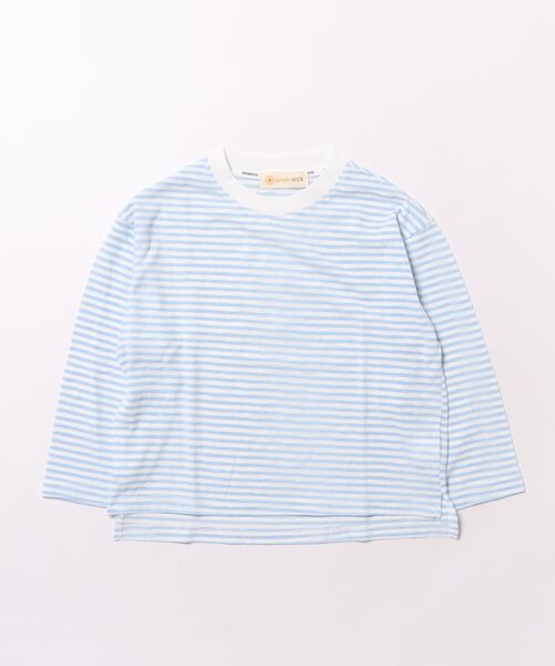 aimoha(アイモハ)の「【aimoha-KIDS-】キッズ シアーボーダーロングTシャツ(Tシャツ/カットソー・キッズ・ブルー・100/110/120/130/140/150/160)」の7枚目の写真