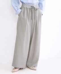 ウエストサテンイージータックワイドパンツ【洗濯機OK】