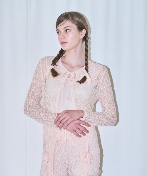 mieya mieya(ミーヤミーヤ)の「【mieya mieya】BABY LACE CARDIGAN/ベビーレースカーディガン(カーディガン/ボレロ・レディース・ホワイト/ブラック/ピンク・FREE)」の19枚目の写真