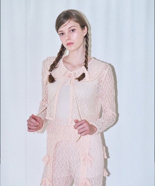 mieya mieya(ミーヤミーヤ)の「【mieya mieya】BABY LACE CARDIGAN/ベビーレースカーディガン(カーディガン/ボレロ・レディース・ホワイト/ブラック/ピンク・FREE)」の20枚目の写真