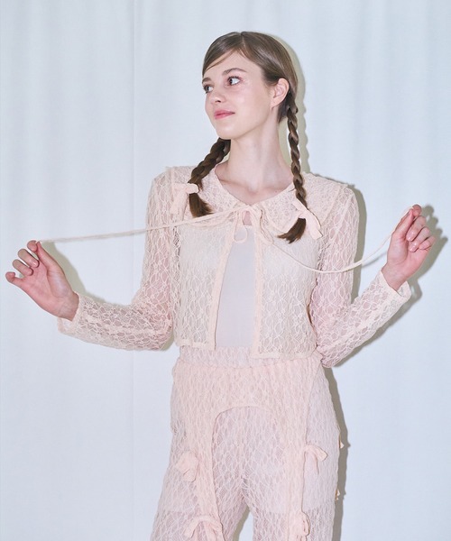 mieya mieya(ミーヤミーヤ)の「【mieya mieya】BABY LACE CARDIGAN/ベビーレースカーディガン(カーディガン/ボレロ・レディース・ホワイト/ブラック/ピンク・FREE)」の22枚目の写真
