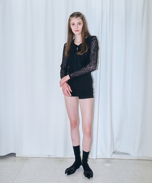 mieya mieya(ミーヤミーヤ)の「【mieya mieya】BABY LACE CARDIGAN/ベビーレースカーディガン(カーディガン/ボレロ・レディース・ホワイト/ブラック/ピンク・FREE)」の8枚目の写真