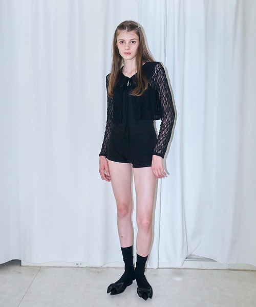 mieya mieya(ミーヤミーヤ)の「【mieya mieya】BABY LACE CARDIGAN/ベビーレースカーディガン(カーディガン/ボレロ・レディース・ホワイト/ブラック/ピンク・FREE)」の9枚目の写真