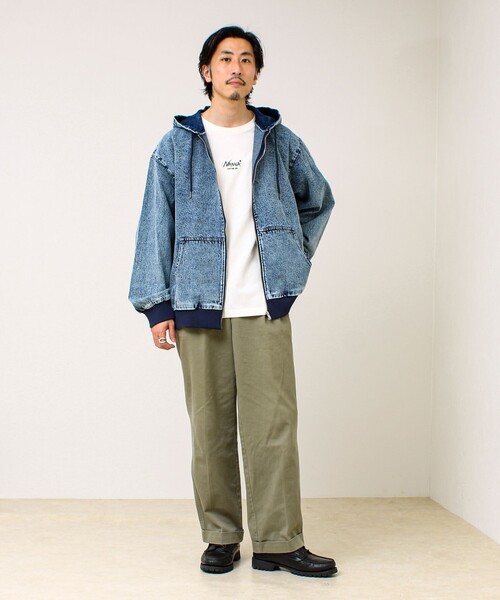 GLOSTER(グロスター)の「【タフに着回す】キャンバス/デニム ジップパーカー(ブルゾン・メンズ・ベージュ/カモフラージュ/インディゴブルー・L/M)」の7枚目の写真
