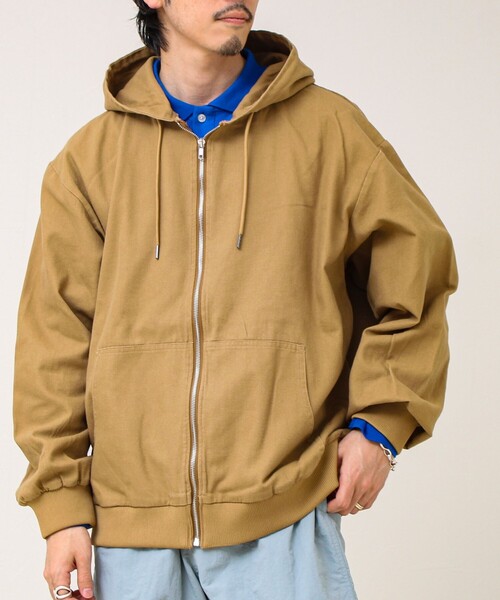 GLOSTER(グロスター)の「【タフに着回す】キャンバス/デニム ジップパーカー(ブルゾン・メンズ・ベージュ/カモフラージュ/インディゴブルー・L/M)」の10枚目の写真