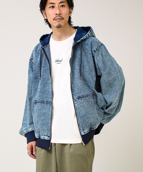 GLOSTER(グロスター)の「【タフに着回す】キャンバス/デニム ジップパーカー(ブルゾン・メンズ・ベージュ/カモフラージュ/インディゴブルー・L/M)」の22枚目の写真