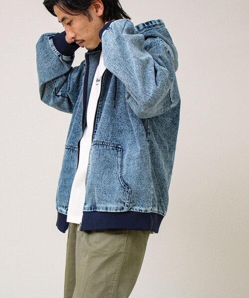 GLOSTER(グロスター)の「【タフに着回す】キャンバス/デニム ジップパーカー(ブルゾン・メンズ・ベージュ/カモフラージュ/インディゴブルー・L/M)」の4枚目の写真