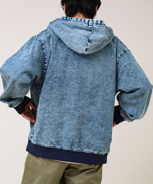 GLOSTER(グロスター)の「【タフに着回す】キャンバス/デニム ジップパーカー(ブルゾン・メンズ・ベージュ/カモフラージュ/インディゴブルー・L/M)」の5枚目の写真