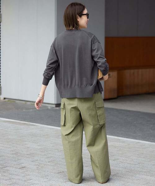 SLOBE IENA（スローブイエナ）の「《シリーズあり》コットンキュプラクルーネックカーディガン（カーディガン/ボレロ・レディース・アイボリー/ベージュ/ピンク/チャコールグレー・FREE）」の10枚目の写真