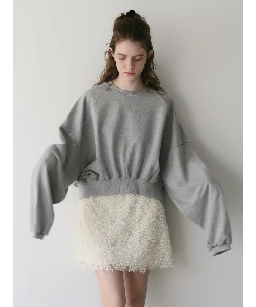 miies miim(ミーエスミーム)の「big raglan sweat(スウェット・レディース・グレー・FREE)」の1枚目の写真