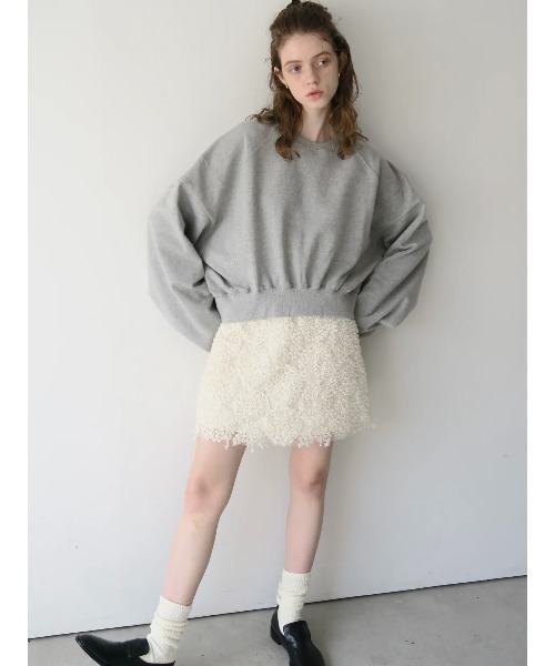 miies miim(ミーエスミーム)の「big raglan sweat(スウェット・レディース・グレー・FREE)」の12枚目の写真