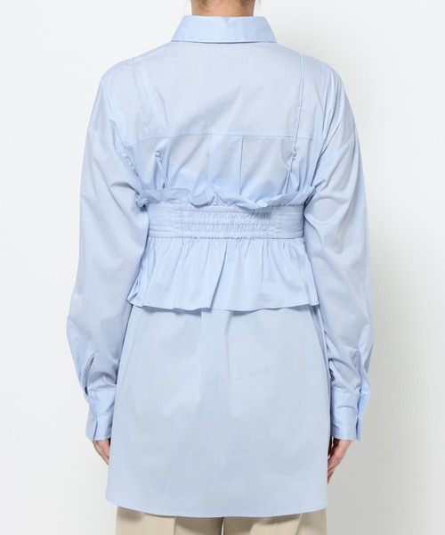 mysty woman（ミスティウーマン）の「ビスチェSETレギュラーシャツLS　659799（シャツ/ブラウス・レディース・オフホワイト/ブラック/ブルー・FREE）」の12枚目の写真