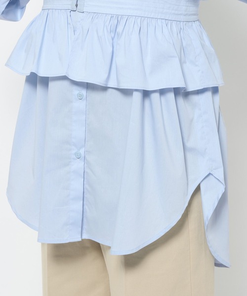 mysty woman（ミスティウーマン）の「ビスチェSETレギュラーシャツLS　659799（シャツ/ブラウス・レディース・オフホワイト/ブラック/ブルー・FREE）」の15枚目の写真