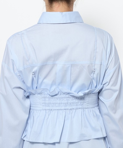 mysty woman（ミスティウーマン）の「ビスチェSETレギュラーシャツLS　659799（シャツ/ブラウス・レディース・オフホワイト/ブラック/ブルー・FREE）」の16枚目の写真