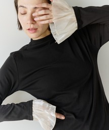 Libra Cue | フリルチュールスリーブカットソー(Tシャツ/カットソー)