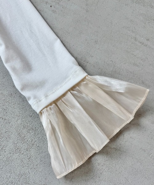 Libra Cue(リブラ キュー)の「フリルチュールスリーブカットソー(Tシャツ/カットソー・レディース・アイボリー/ブラック・FREE)」の15枚目の写真