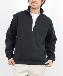 NOLLEY’S | リブダンボール スタンドハーフジップ プルオーバー 26SS(スウェット)