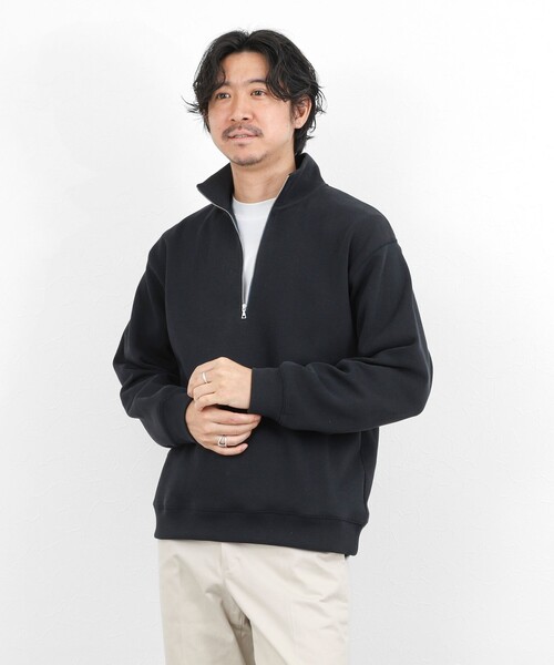 NOLLEY’S(ノーリーズ)の「リブダンボール スタンドハーフジップ プルオーバー 26SS(スウェット・メンズ・グレイッシュブルー/ダークネイビー/ライトグレー/ベージュ・M/S/XL/L)」の22枚目の写真